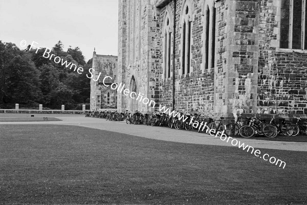 BICYCLES OUTSIDE CATHEDRAL DURING MASS